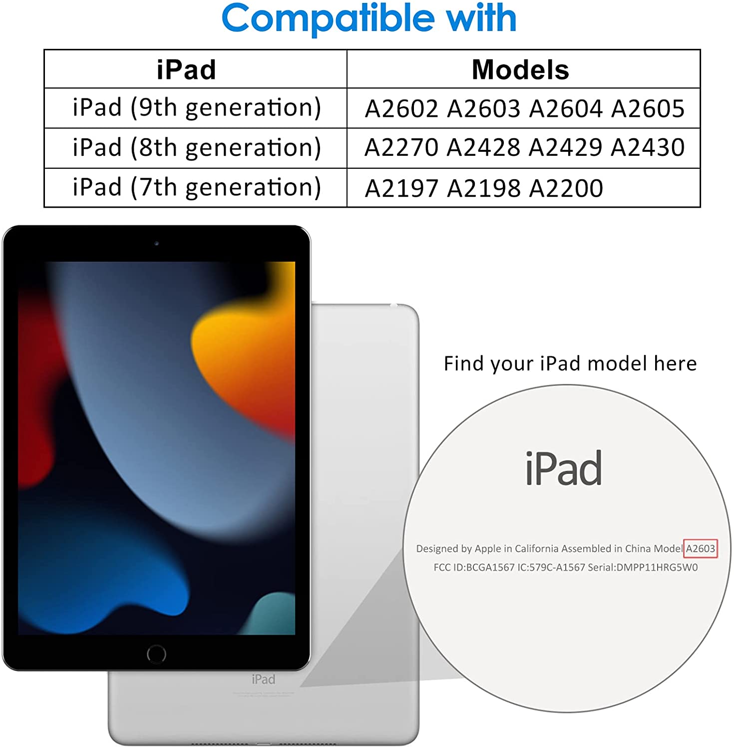 JETech Case for iPad 9/8 / 7 (10.2-Inch, 2021/2020 / 2019 Model, 9th / 8th / 7th Generation), Auto Wake/Sleep, Black