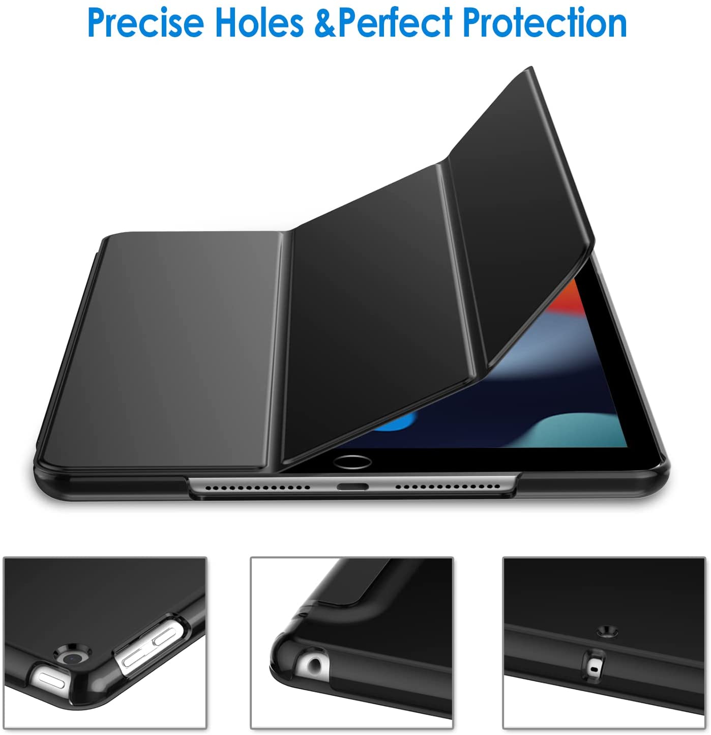 JETech Case for iPad 9/8 / 7 (10.2-Inch, 2021/2020 / 2019 Model, 9th / 8th / 7th Generation), Auto Wake/Sleep, Black