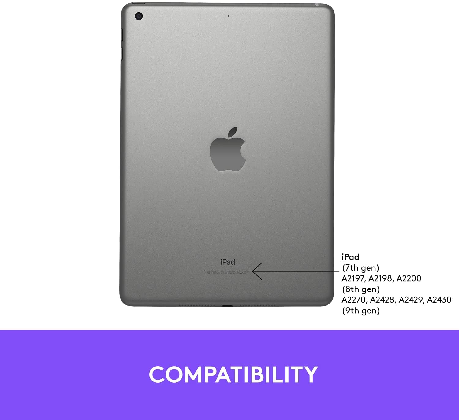 Logitech iPad (7th & 8th Generation) Keyboard Case | Slim Folio with Integrated Wireless Keyboard Graphite