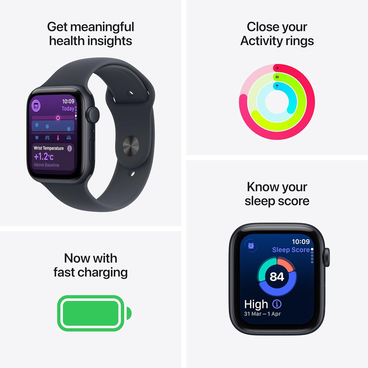 Apple Watch SE (3rd generation) 40mm, GPS, Midnight with S/M band,