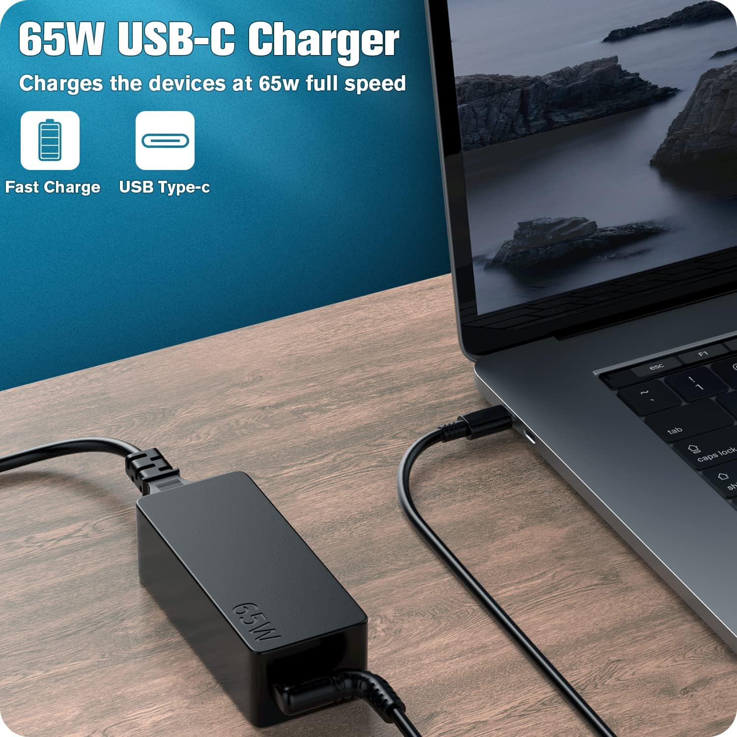USB-C Mains Charger for Apple MacBook 65W
