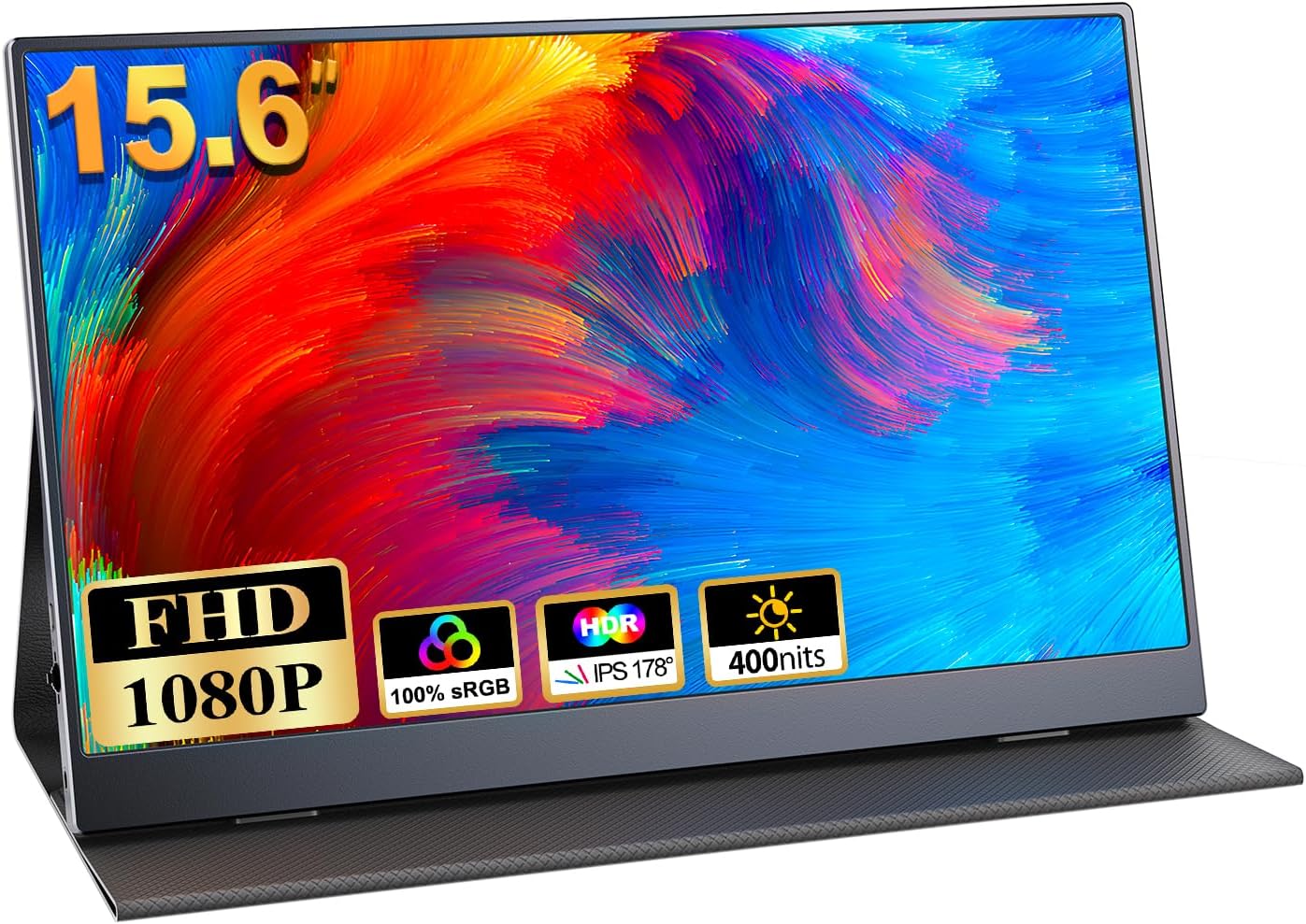Portable Monitor 15.6'', 1080P FHD Plug&Play Travel Laptop Monitor